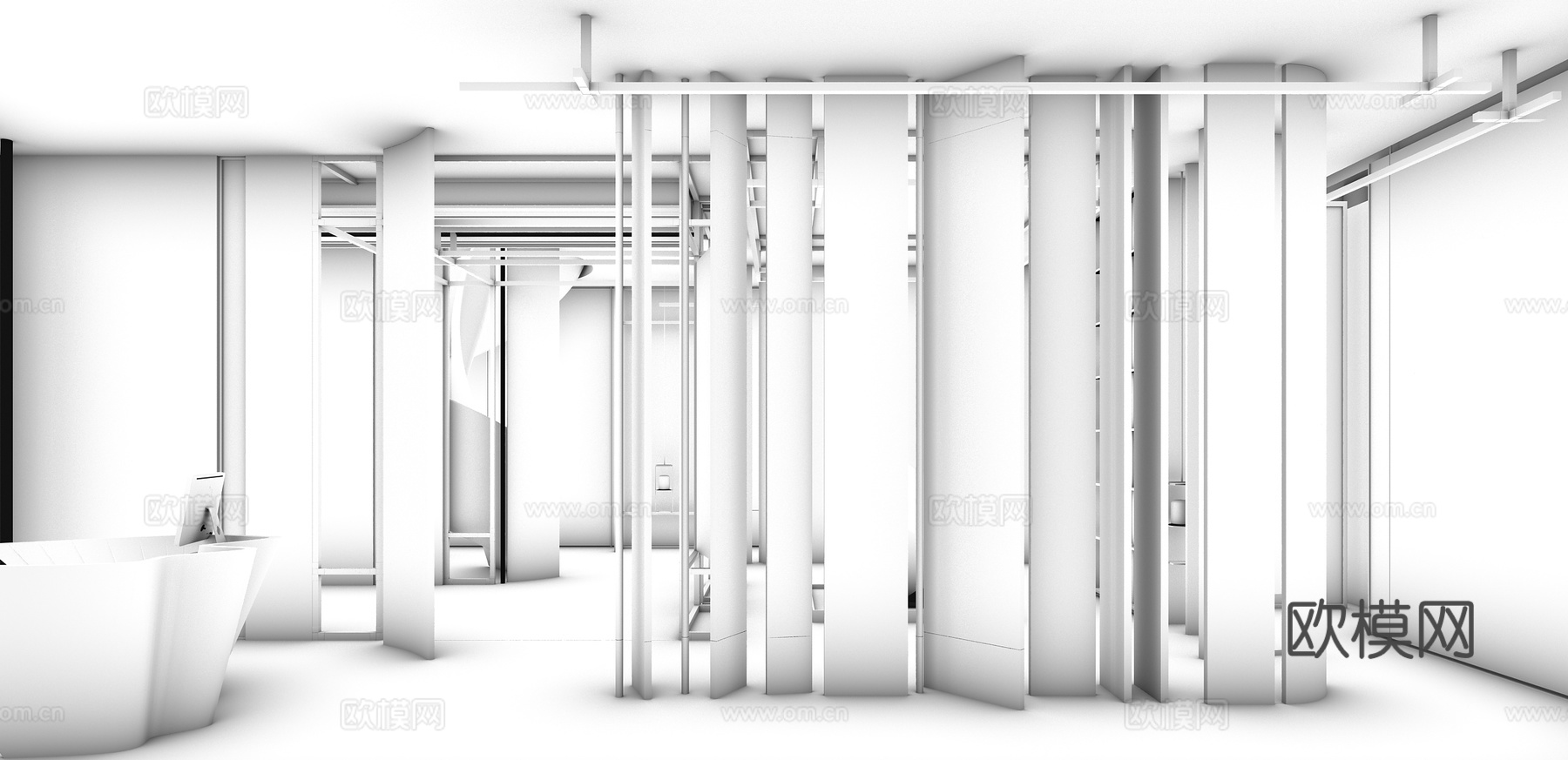 公司门厅 前台 接待大厅3d模型