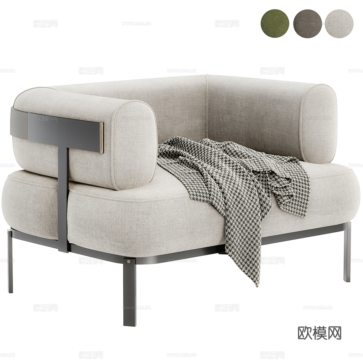 现代单人沙发3d模型下载