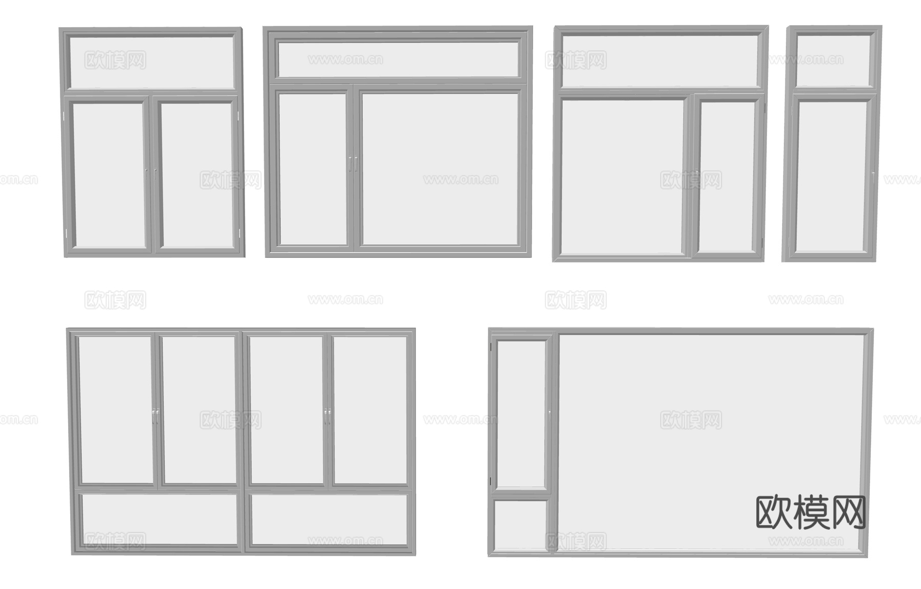 现代窗户 玻璃窗 落地窗 卧室窗 推拉窗su模型