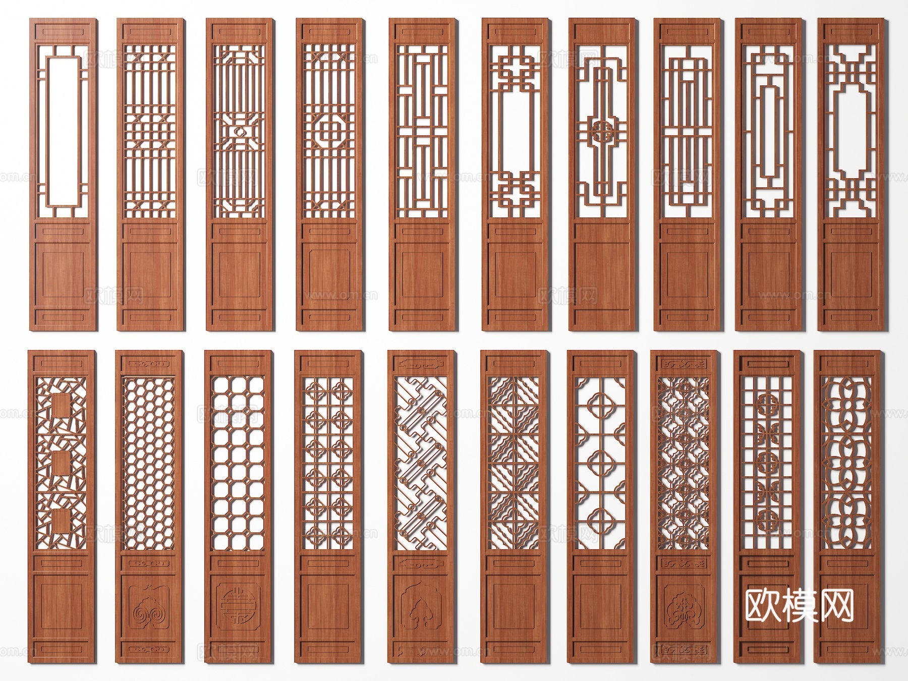 中式门窗 古建门 花格门 仿古木门3d模型
