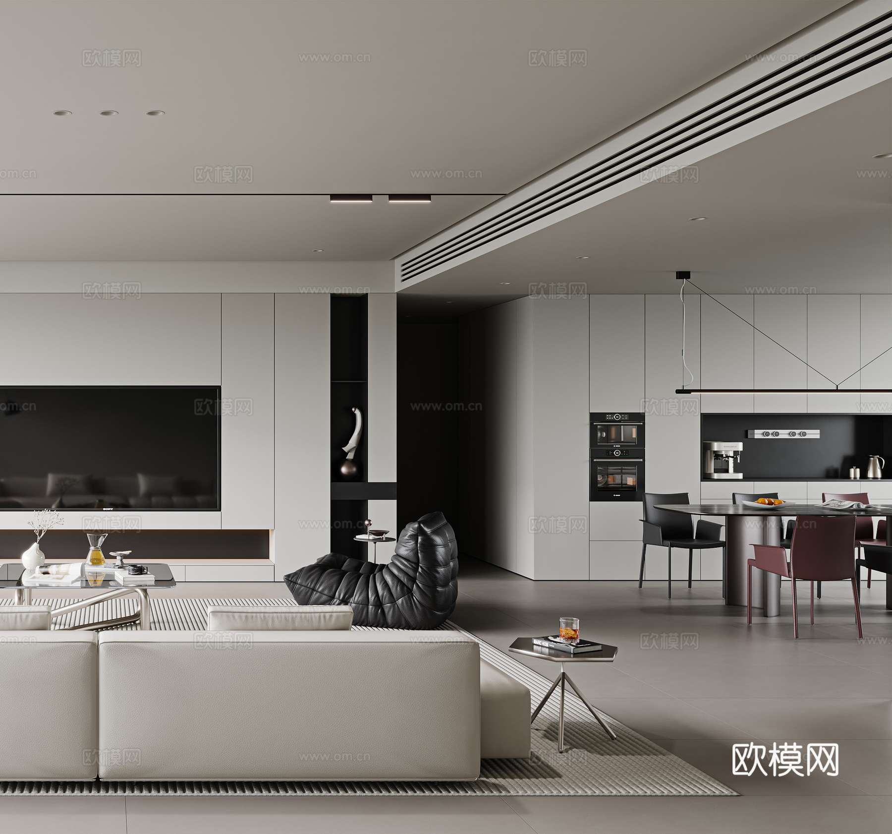 意式客餐厅3d模型下载（渲染图3）