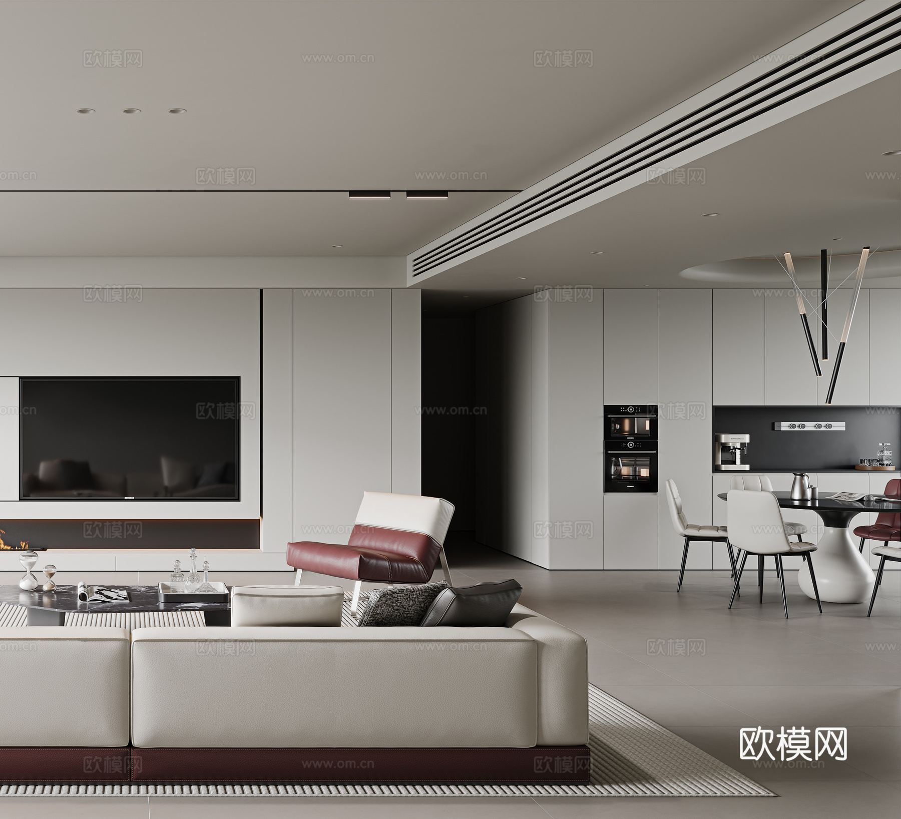 意式客餐厅3d模型下载（渲染图3）