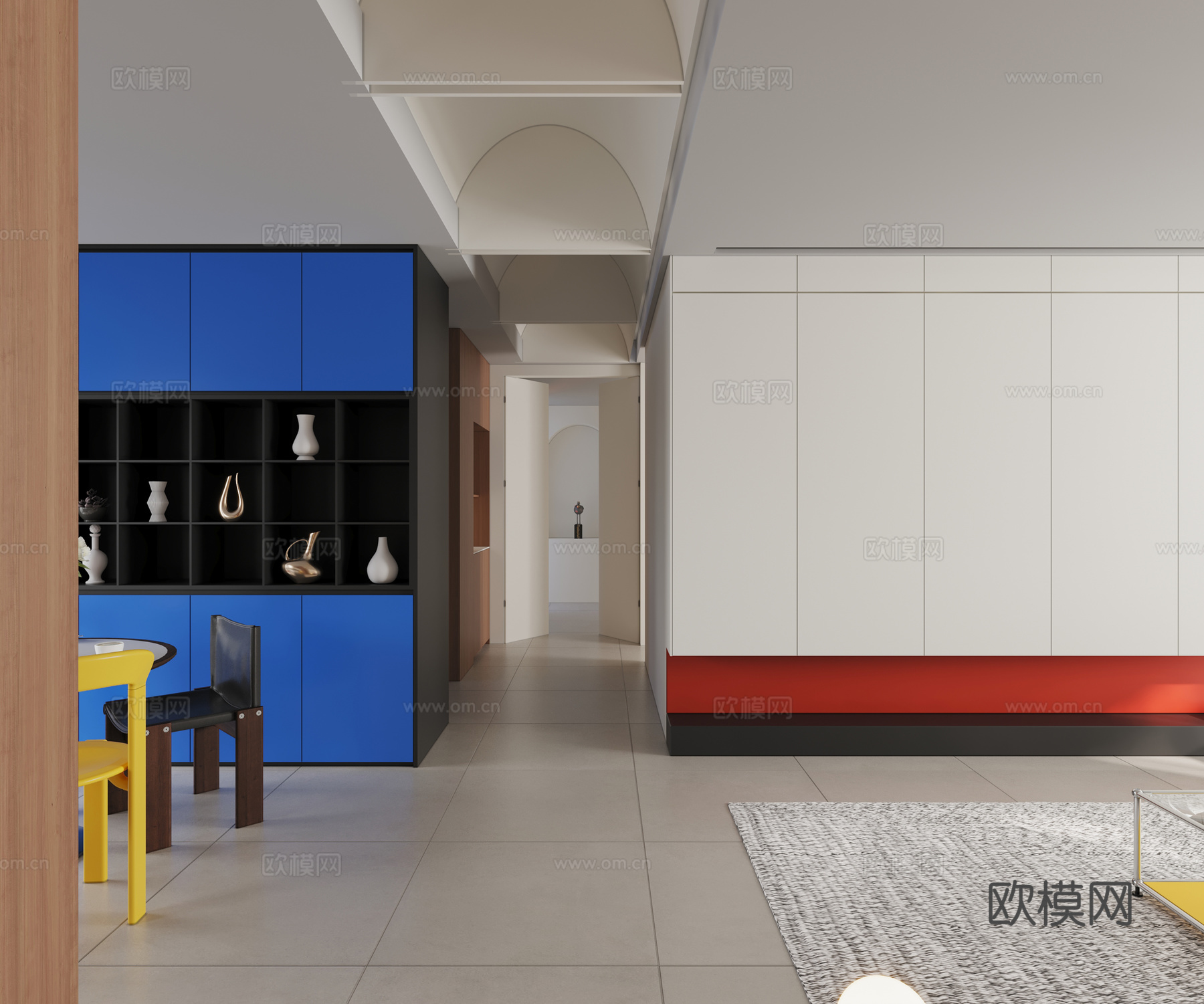 孟菲斯风客餐厅3d模型下载（渲染图4）