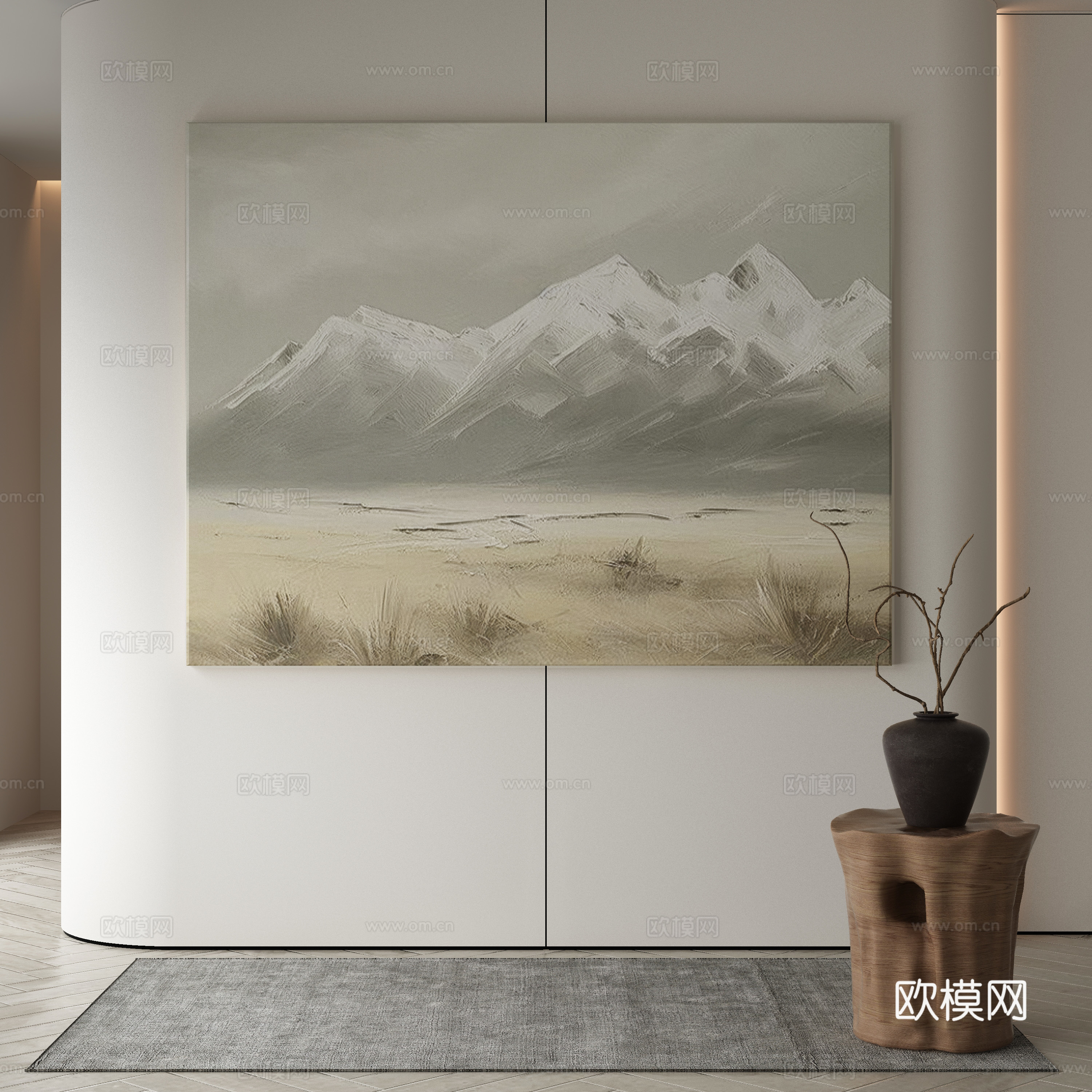 现代装饰画 肌理画 挂画3d模型