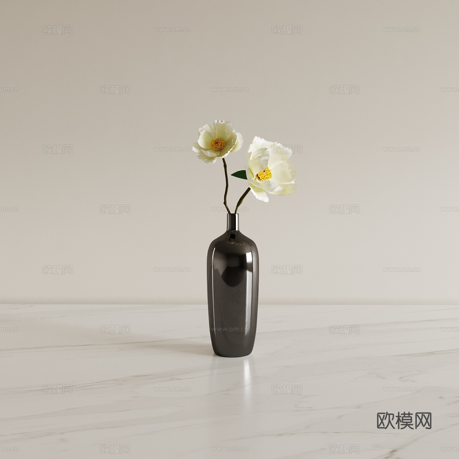 现代花瓶 花艺 花卉 插花3d模型