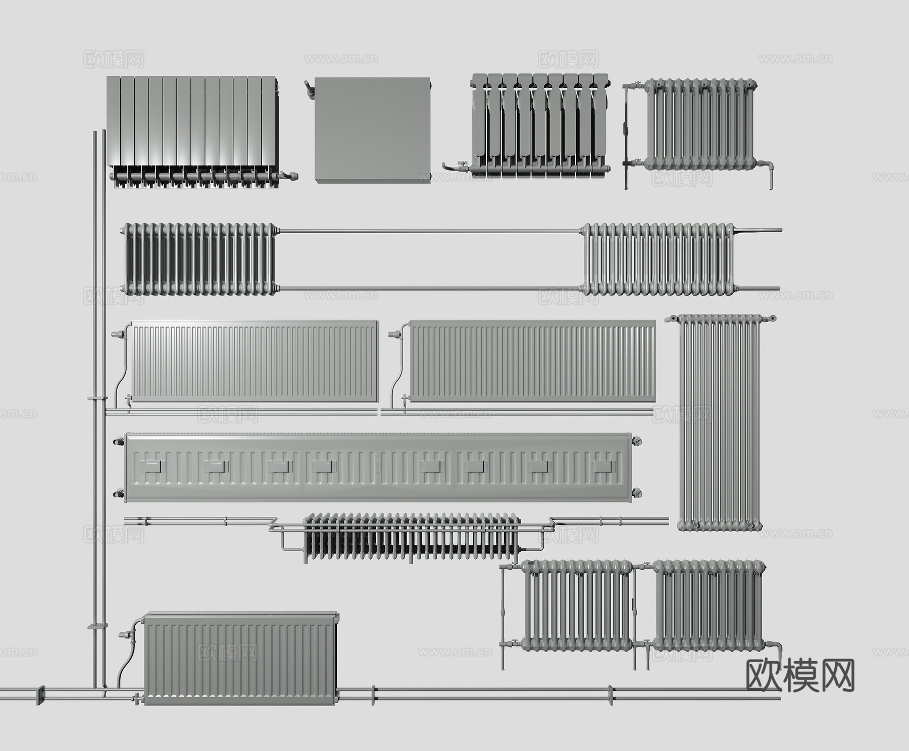 暖气片 地暖片 取暖器3d模型