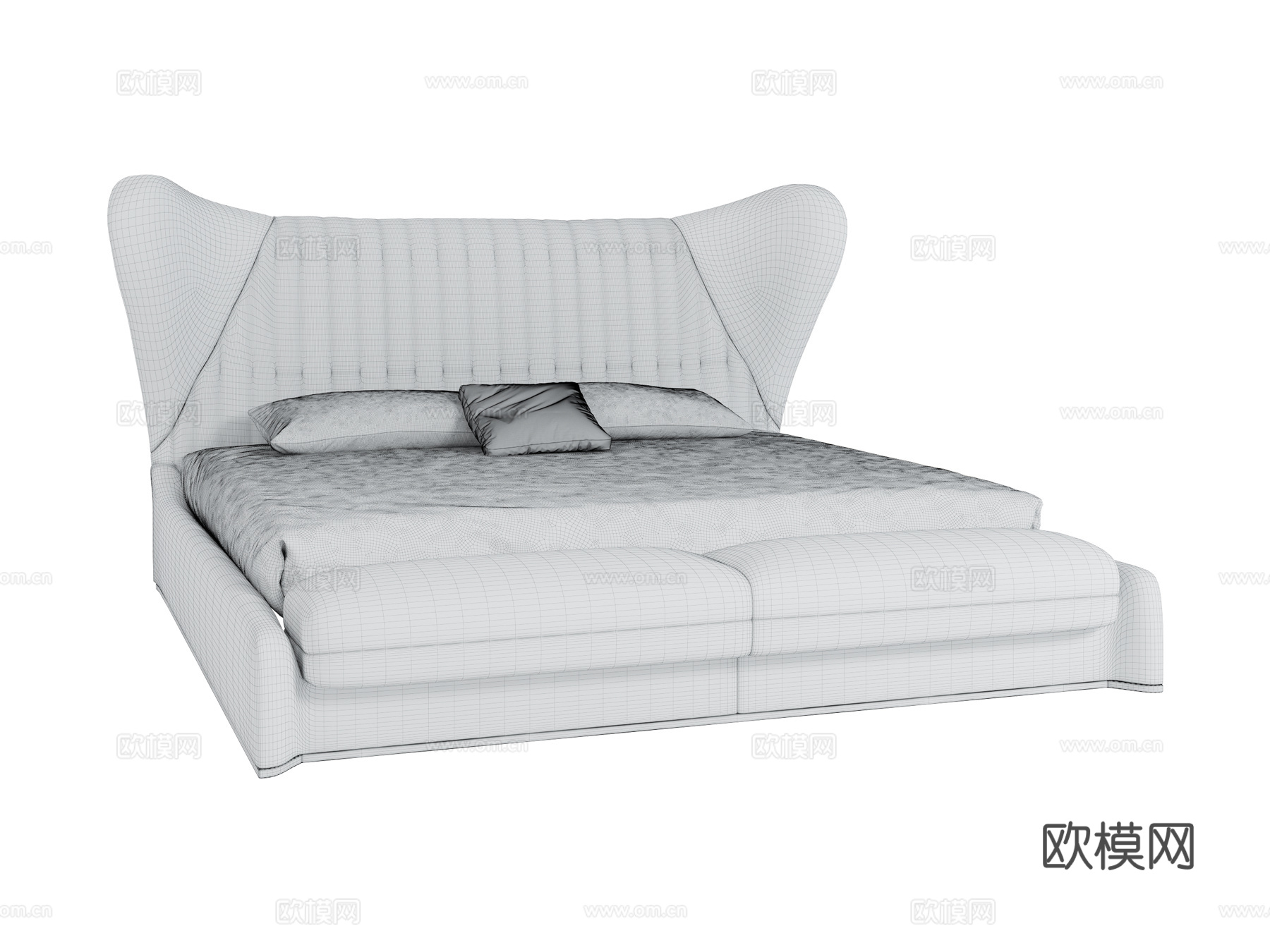 visionnaire 双人床3d模型下载（渲染图2）