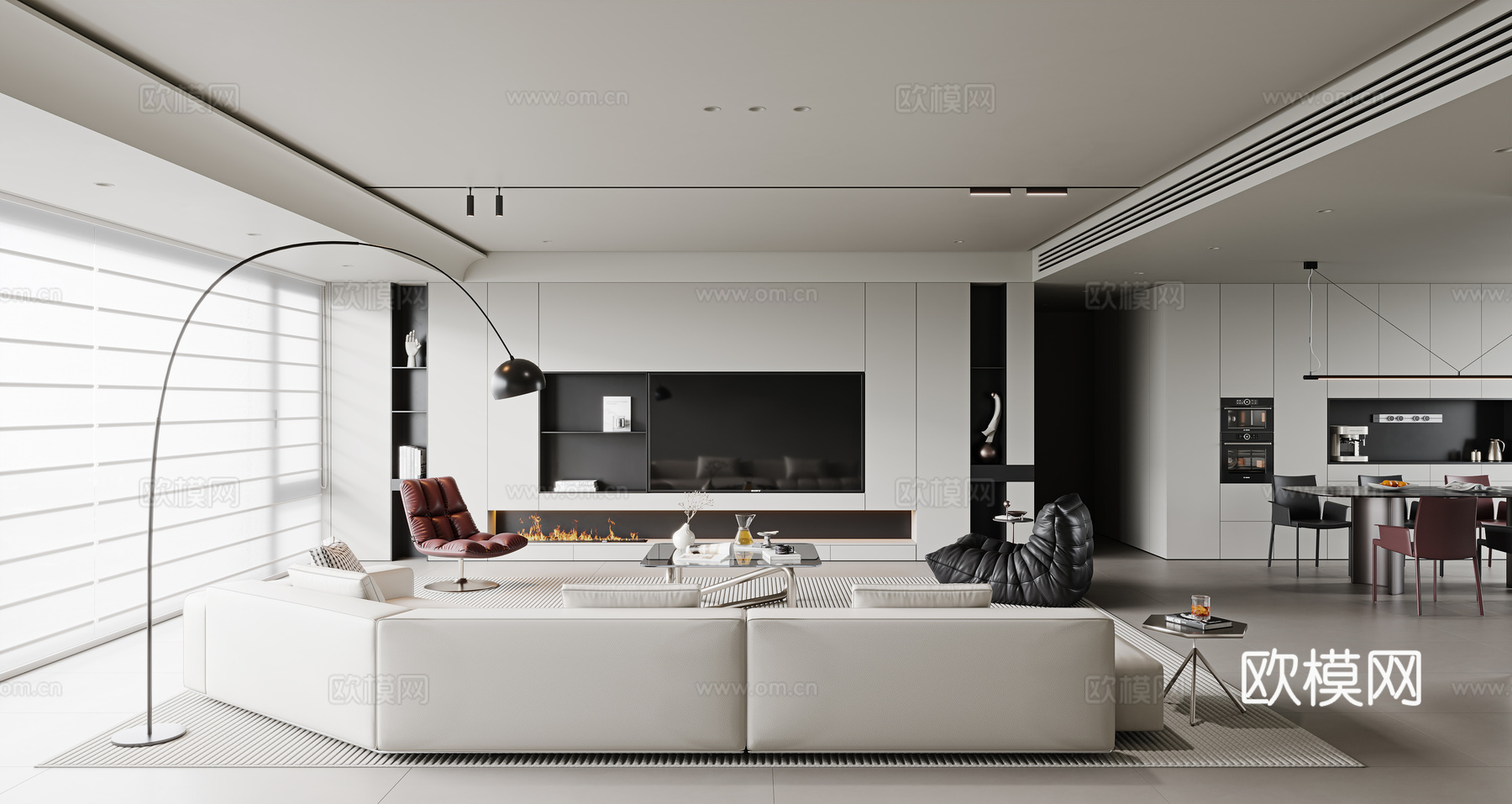 意式客餐厅3d模型下载（渲染图1）