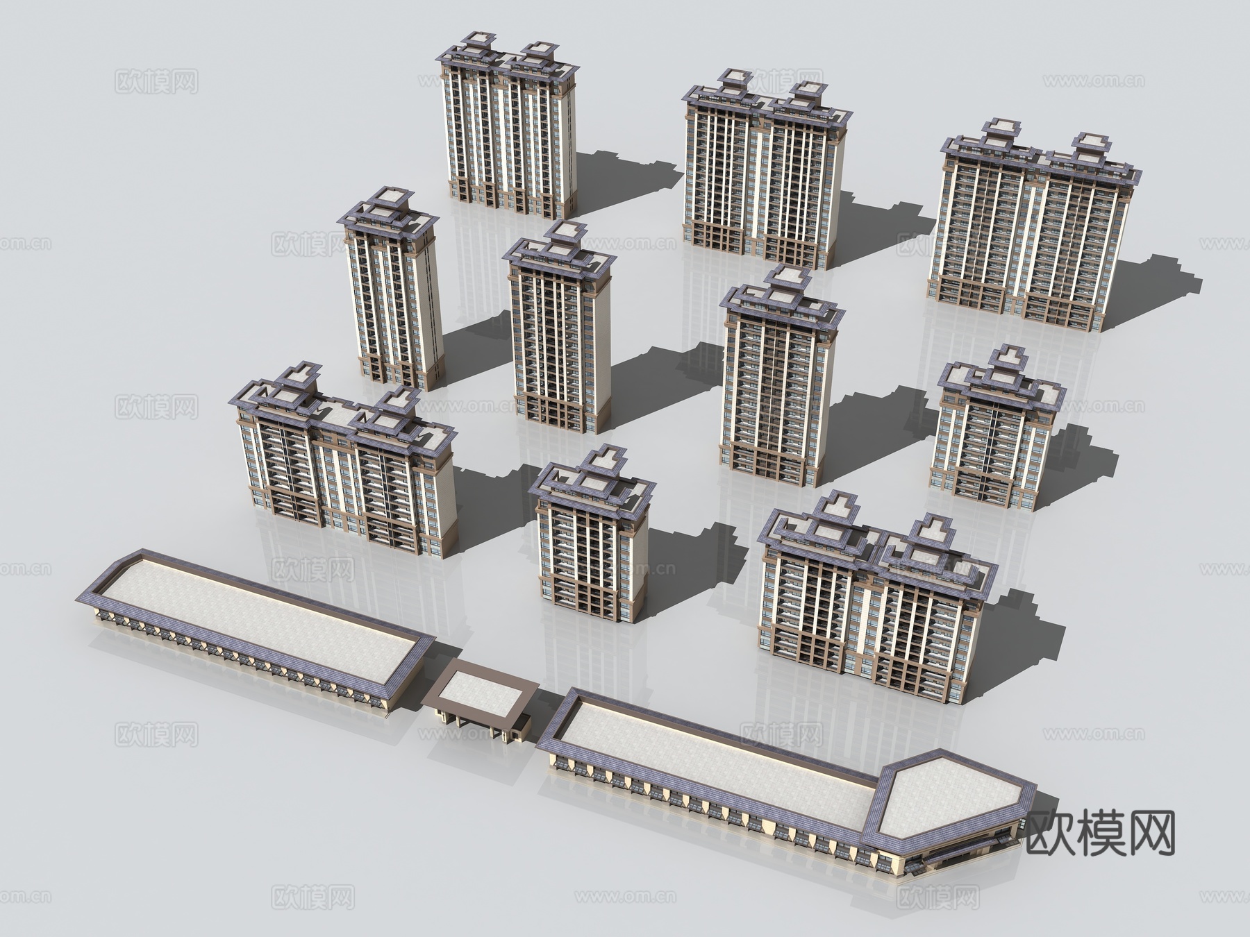 住宅楼外观 小区住宅3d模型