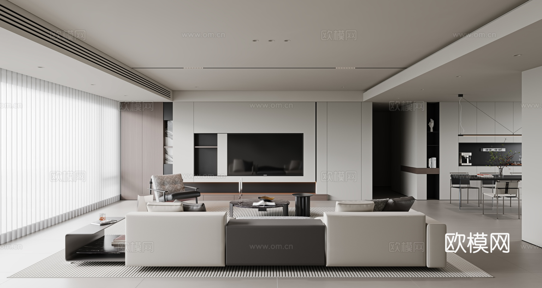 意式客餐厅su模型下载（渲染图2）