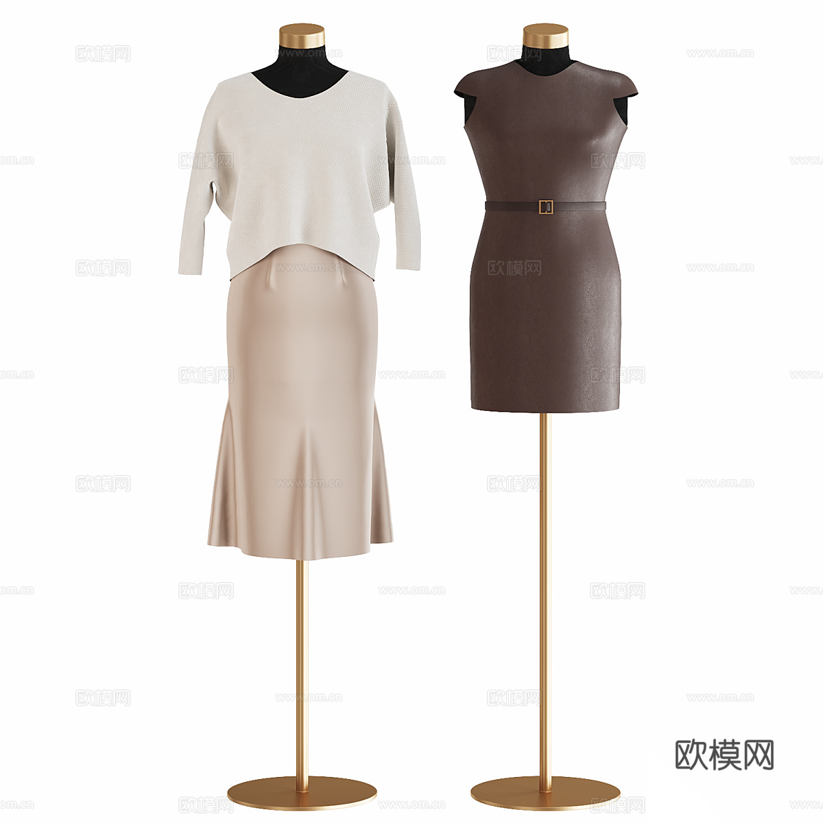 现代服装店挂衣架 模特3d模型