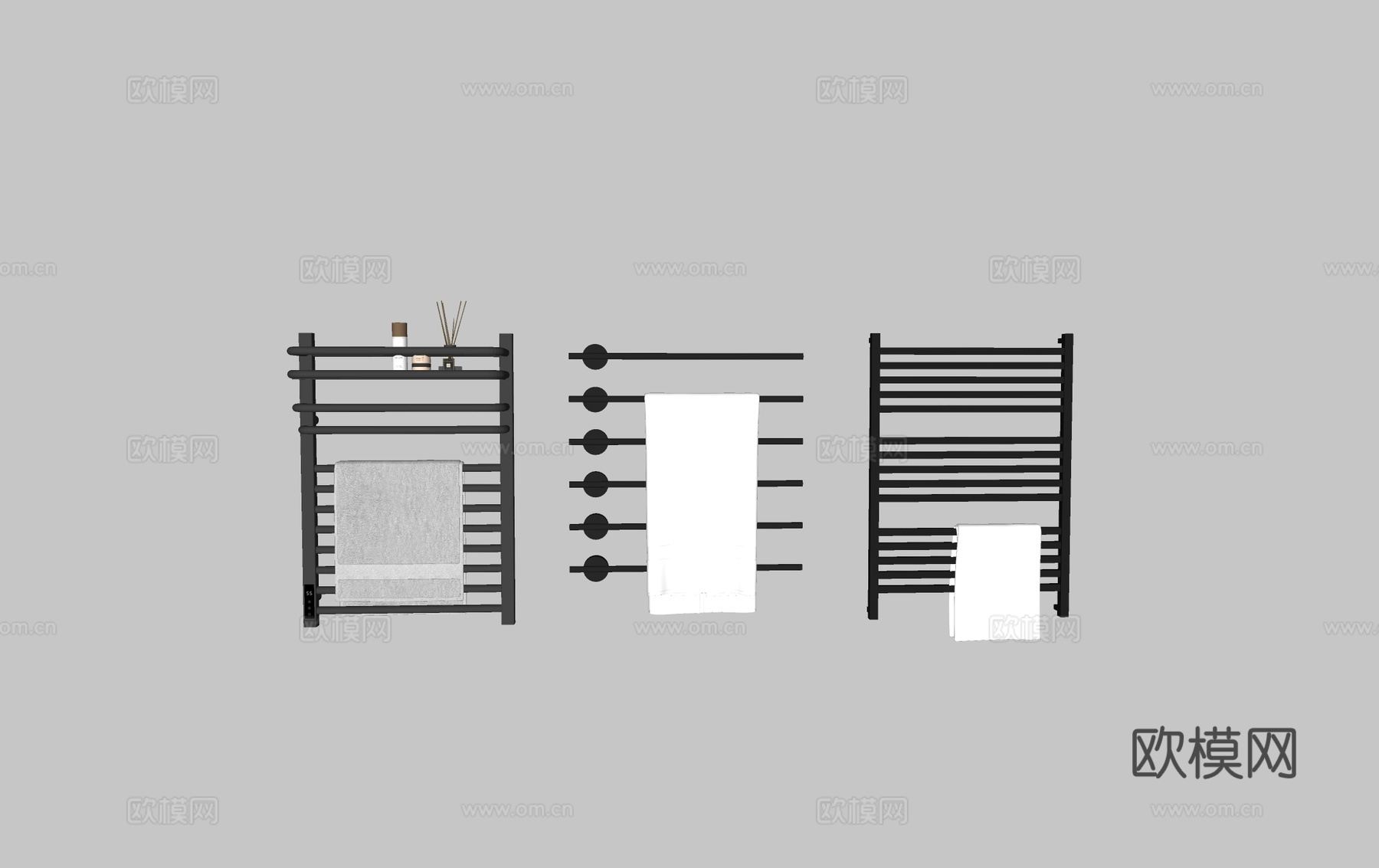 电热毛巾杆毛巾架 卫浴小件 置物架su模型