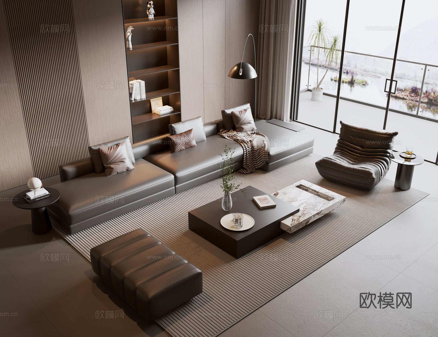 意式组合沙发 模块沙发3d模型下载