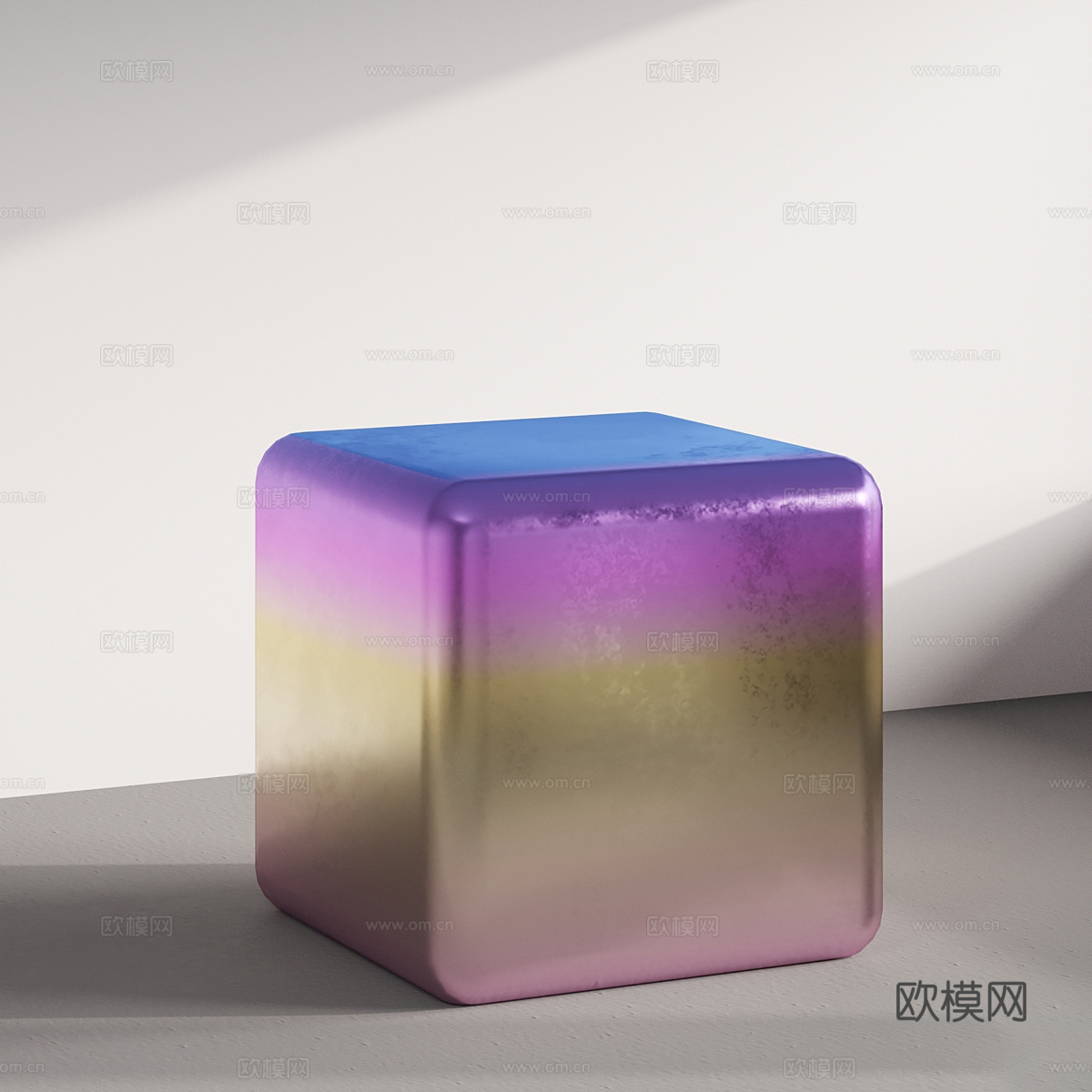 现代彩虹金属3d模型