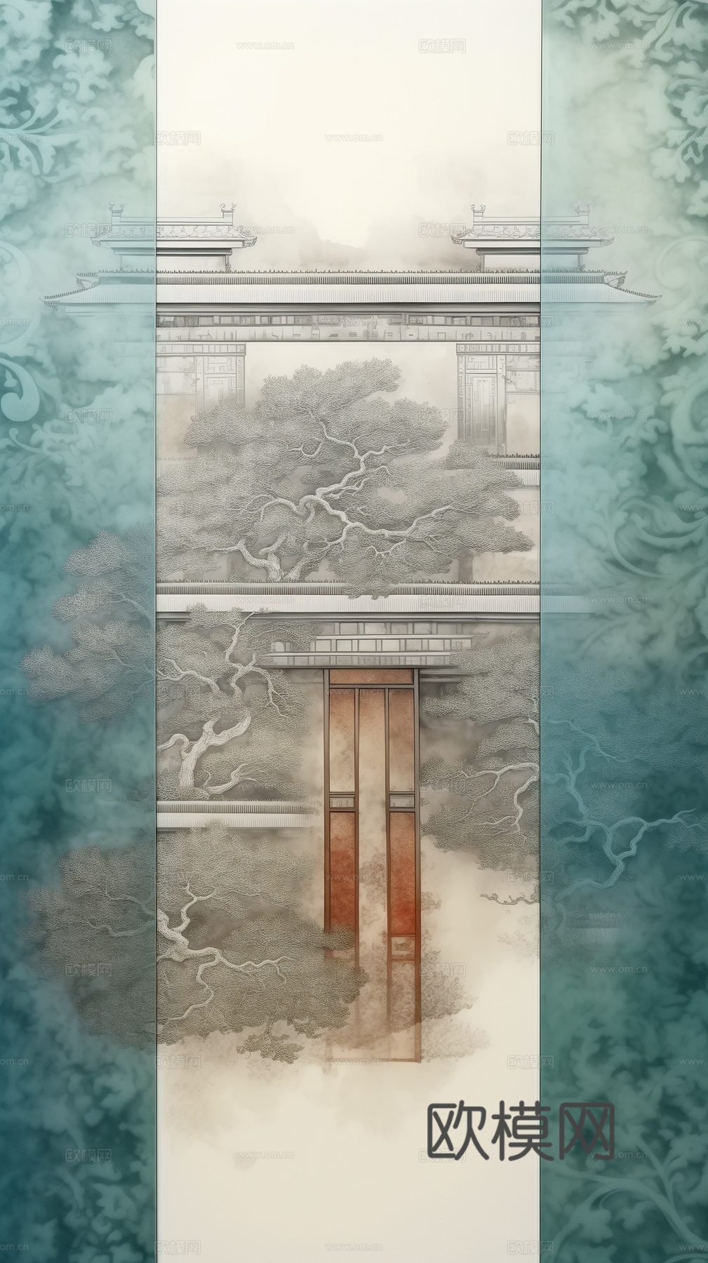 新中式装饰画贴图下载