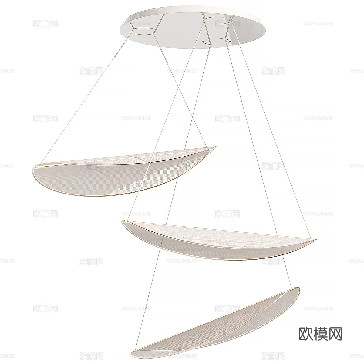 新中式艺术吊灯3d模型