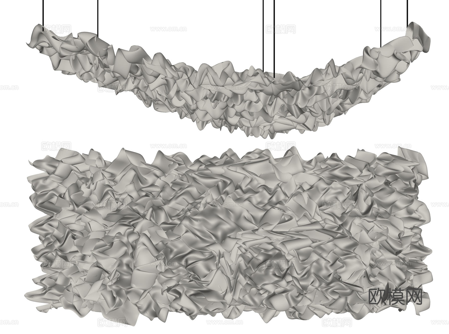 垂挂布料吊顶 褶皱布料吊顶su模型