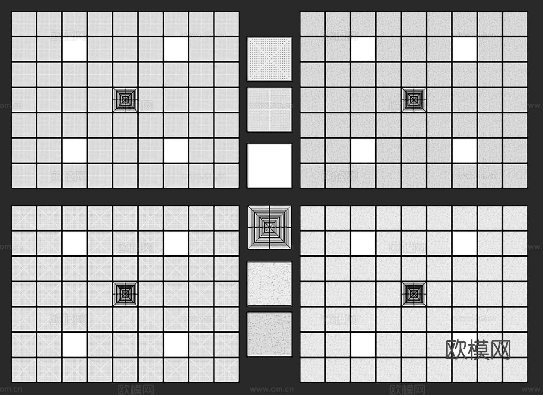 现代铝扣板吊顶 集成吊顶 矿棉板吊顶su模型