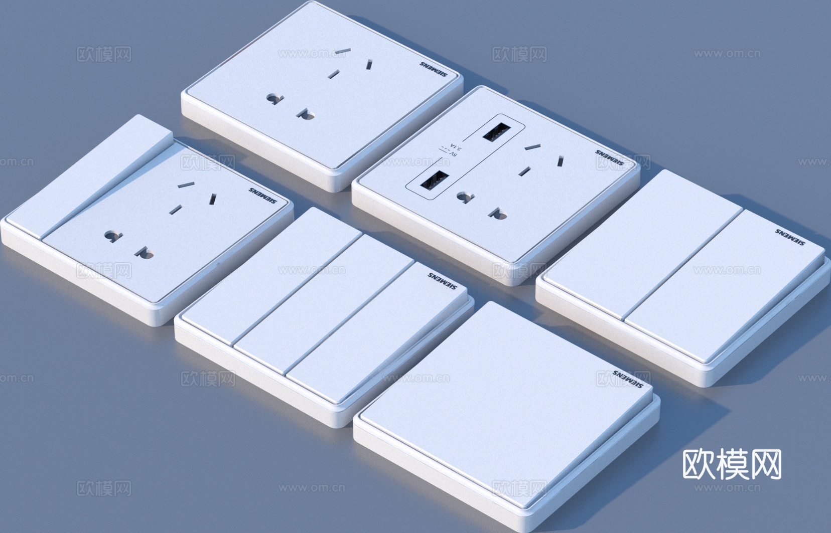 开关插座 智能面板3d模型