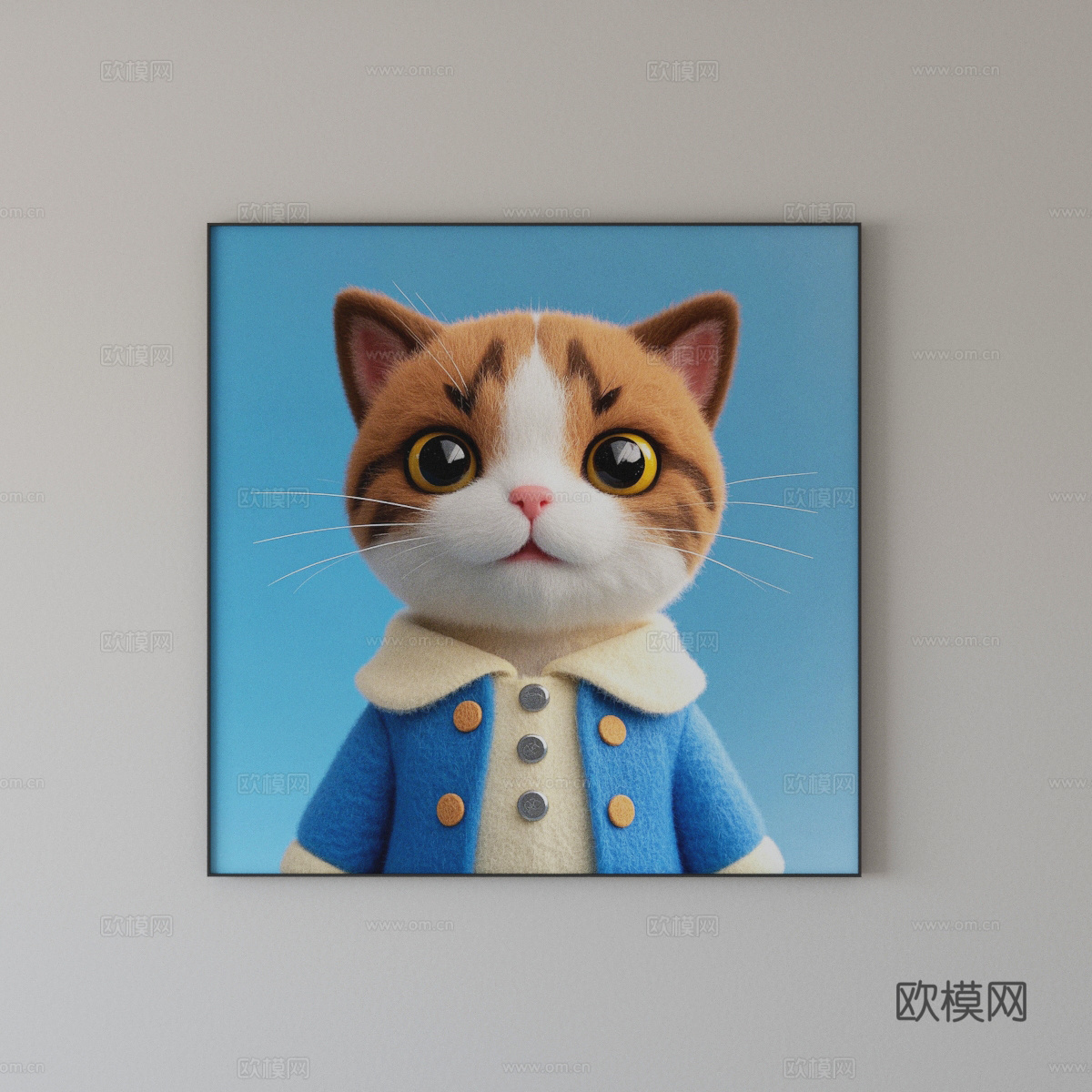 卡通猫咪挂画 儿童挂画3d模型