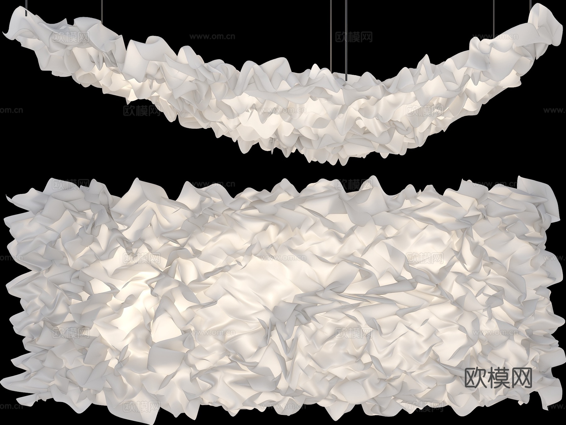 垂挂布料吊顶 褶皱布料吊顶su模型