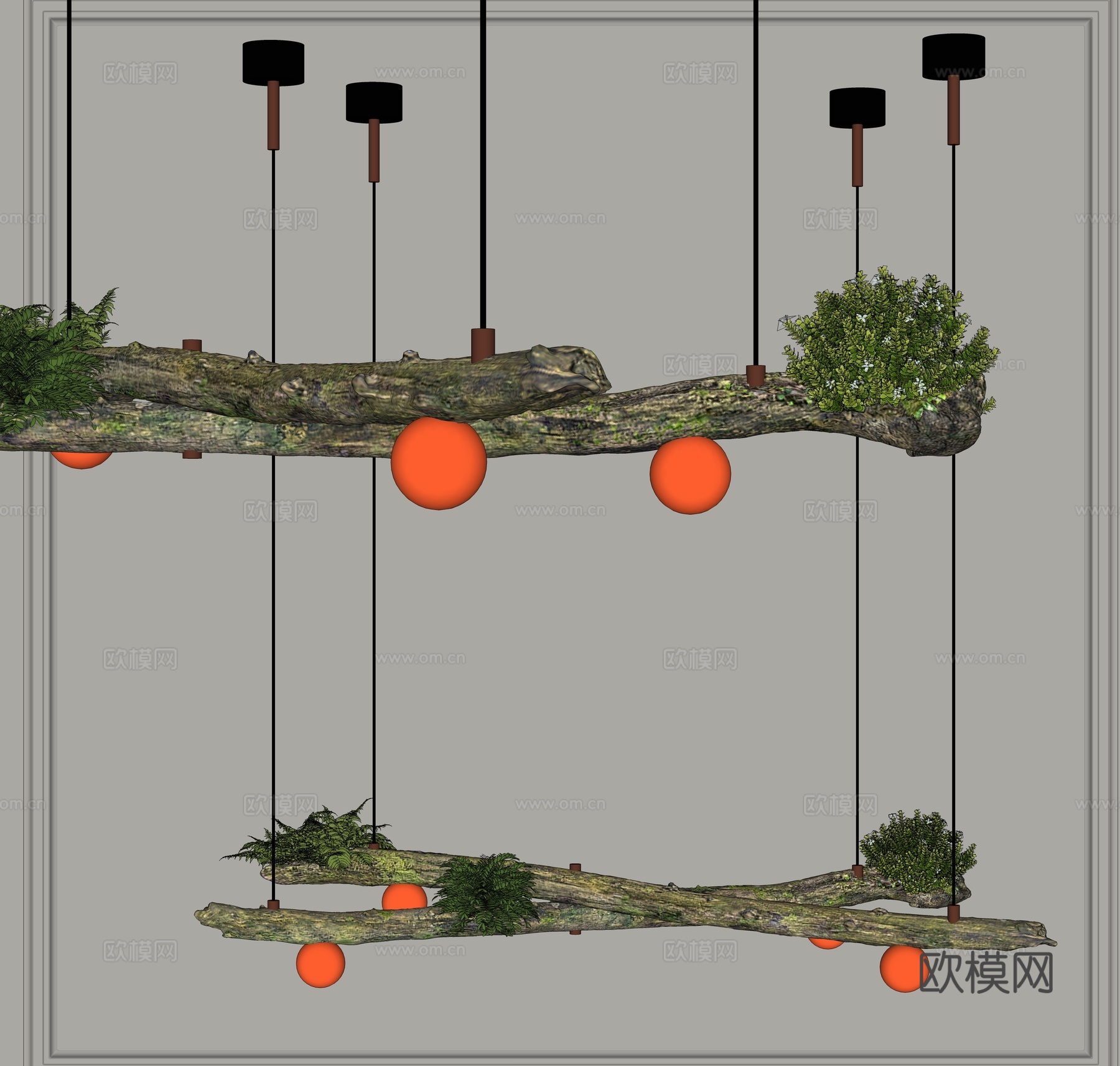 侘寂装饰吊灯su模型