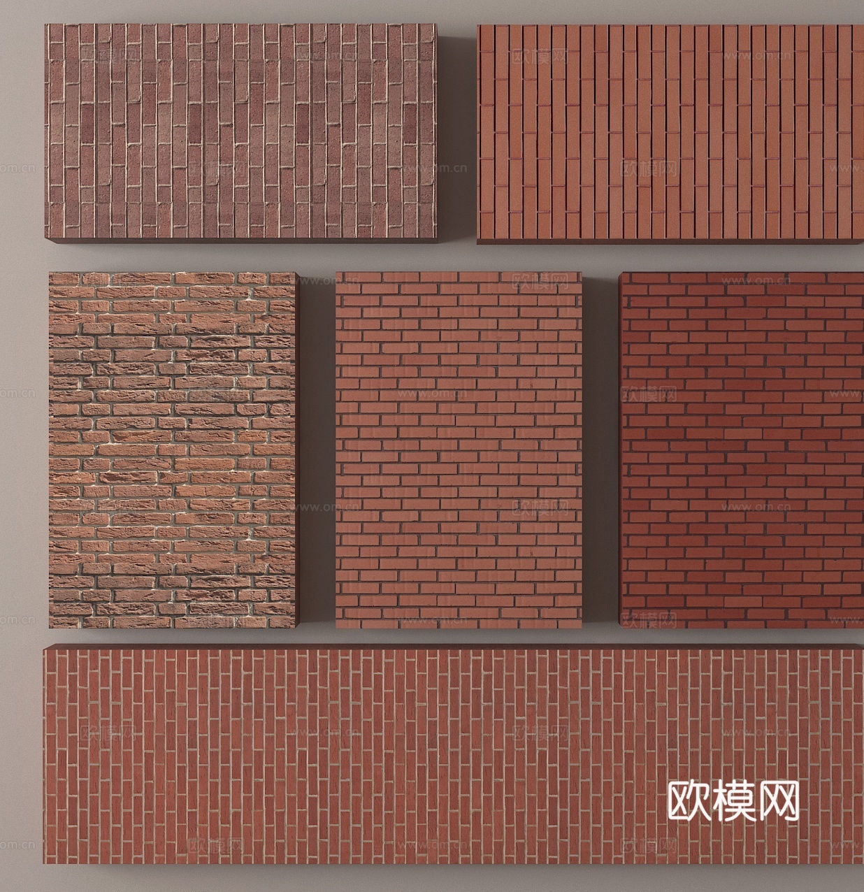 红砖墙面 砖墙 墙砖su模型