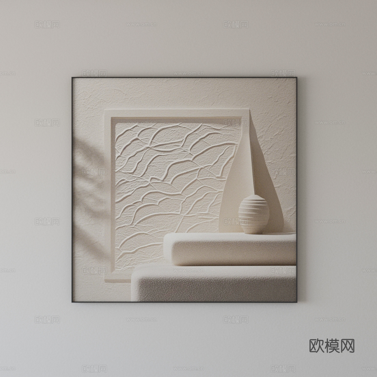 奶油风挂画 立体画3d模型