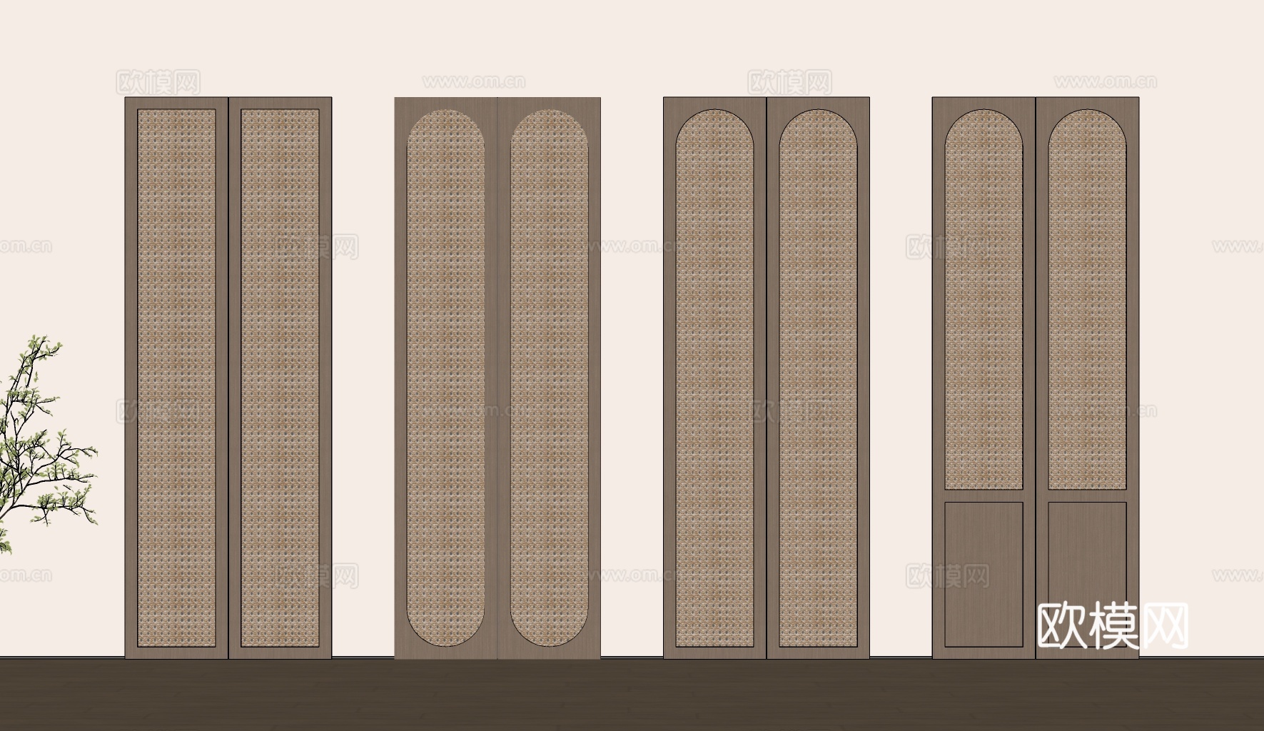 侘寂柜门 橱柜门 酒柜门 衣柜门 鞋柜门 门板su模型