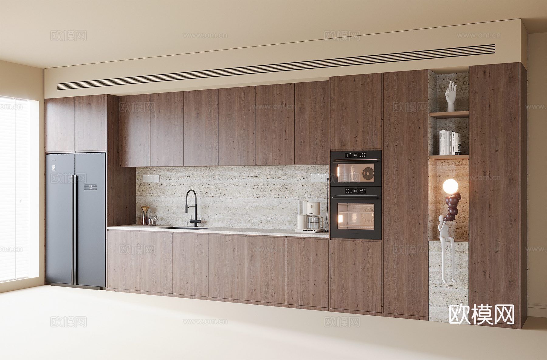 中古风橱柜3d模型下载