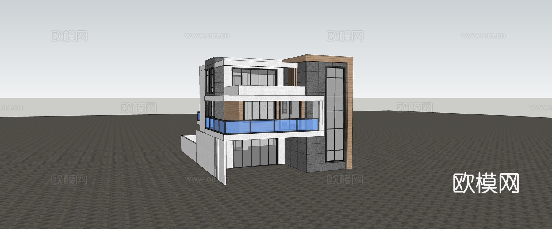 现代别墅外观su模型