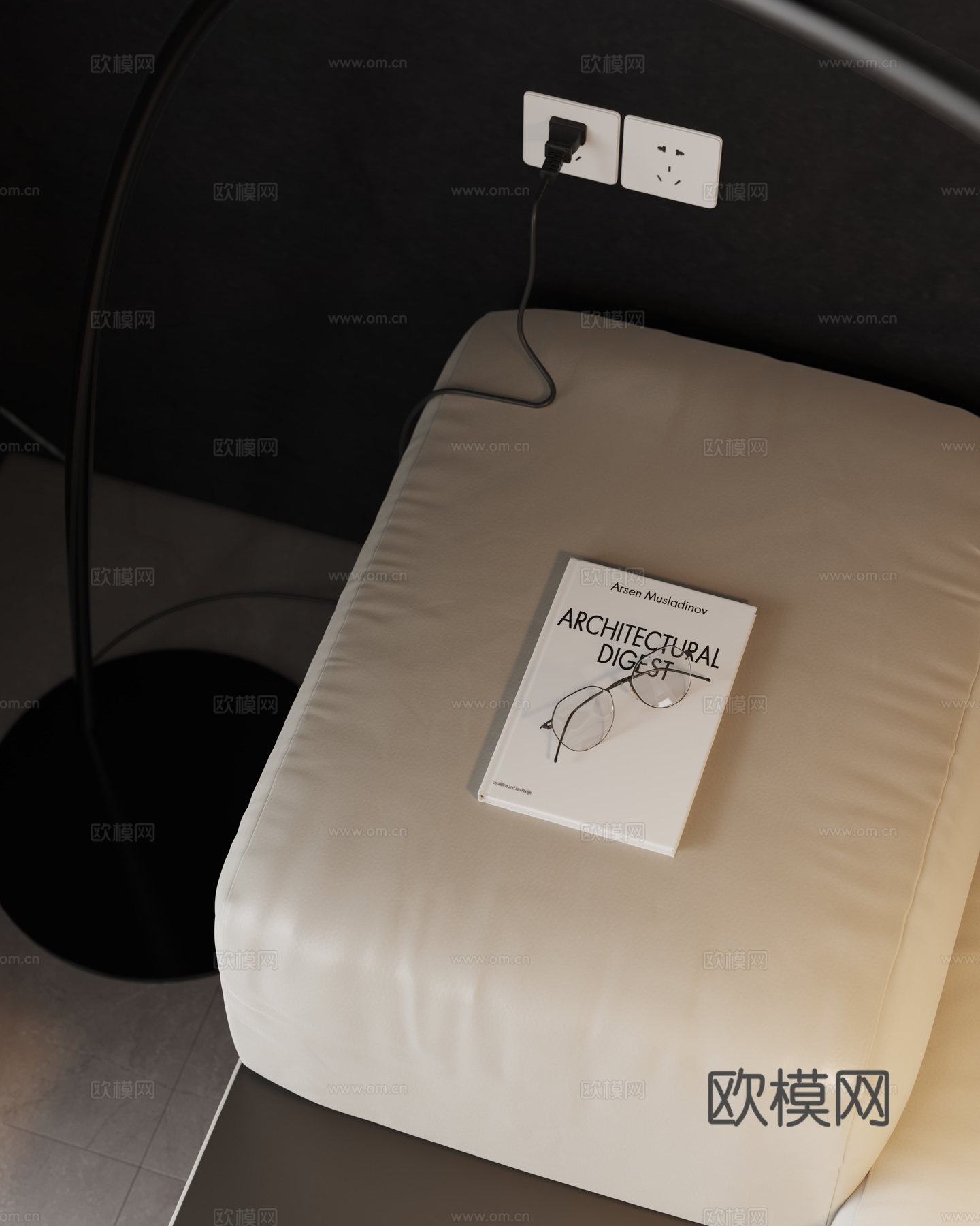 现代落地灯3d模型下载