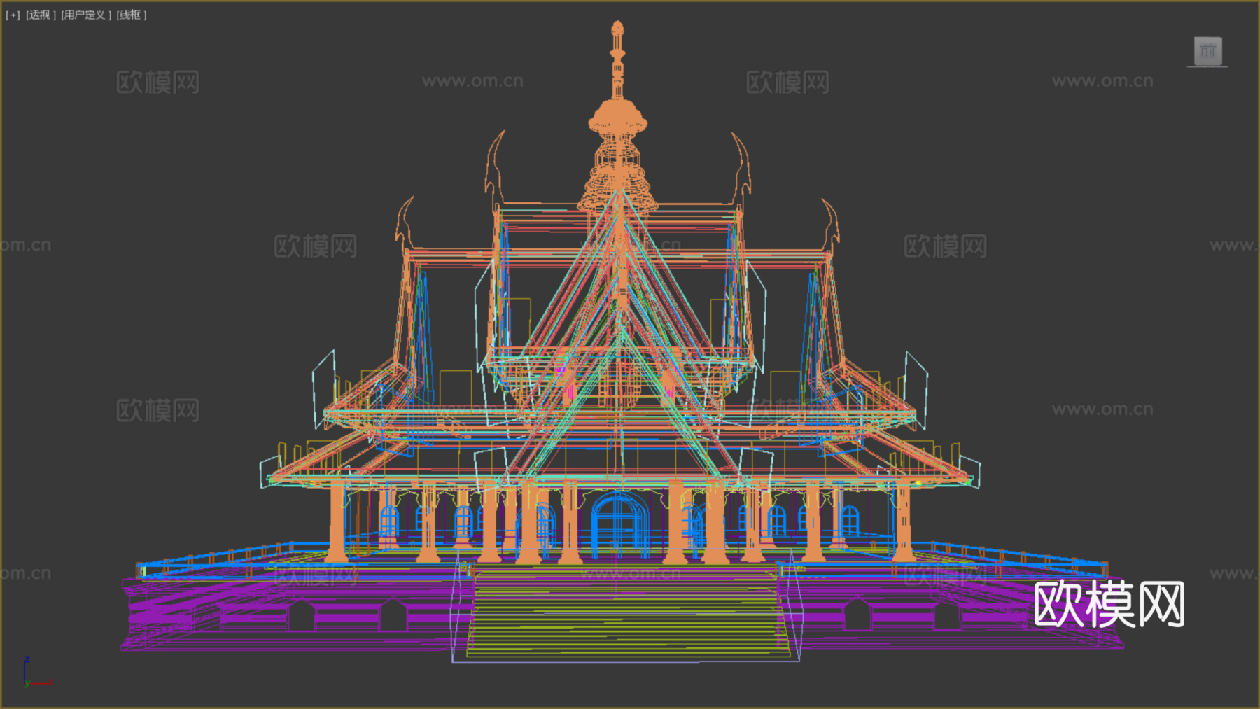 东南亚佛寺 佛堂 小乘佛教 宗教建筑3d模型