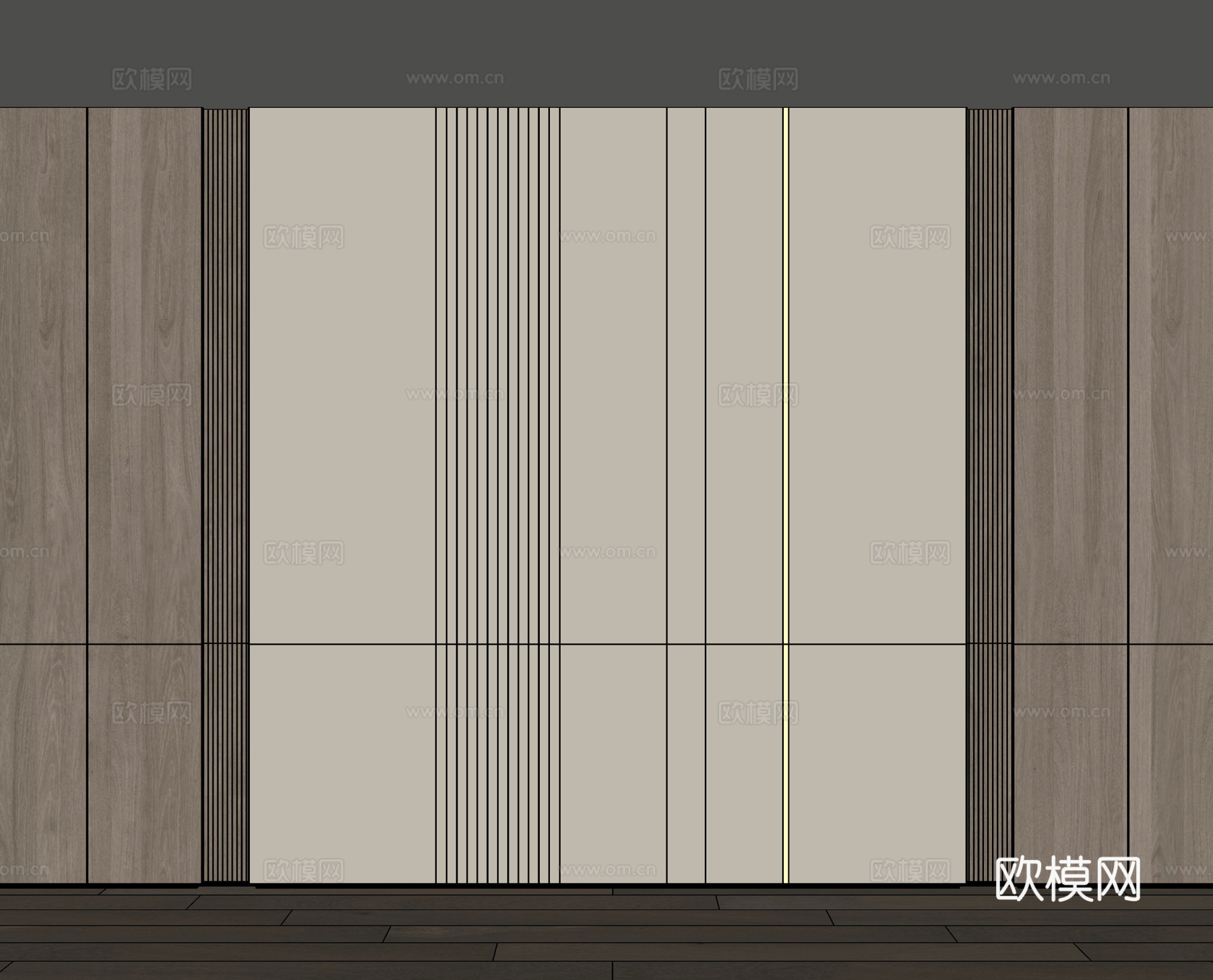 现代造型背景墙 装饰背景墙 护墙板su模型