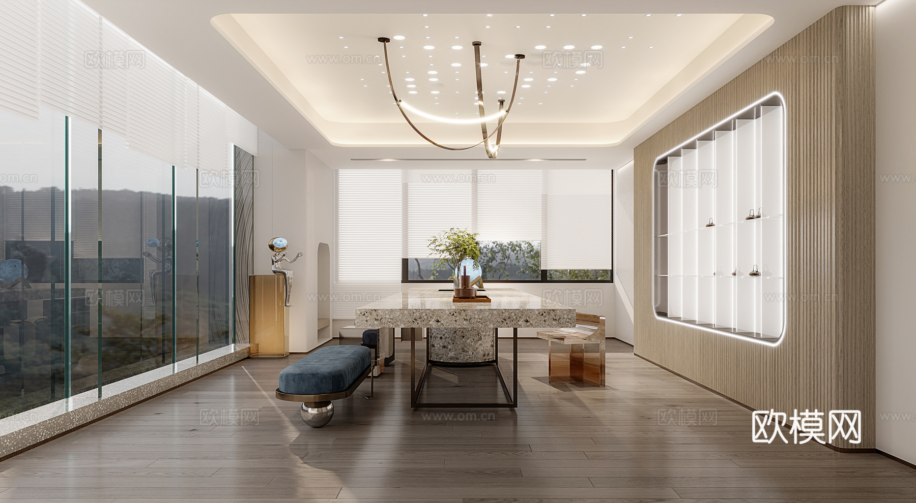 现代茶水间3d模型下载