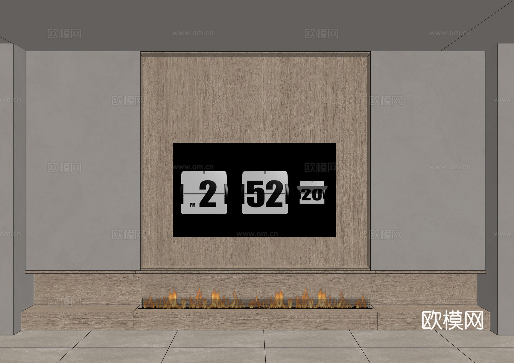 壁炉背景墙 造型背景墙 电视墙 壁炉su模型