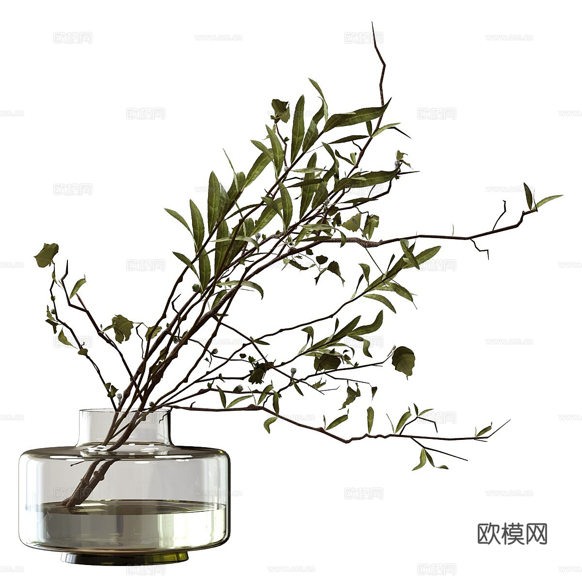 新中式花瓶 花艺 插花3d模型