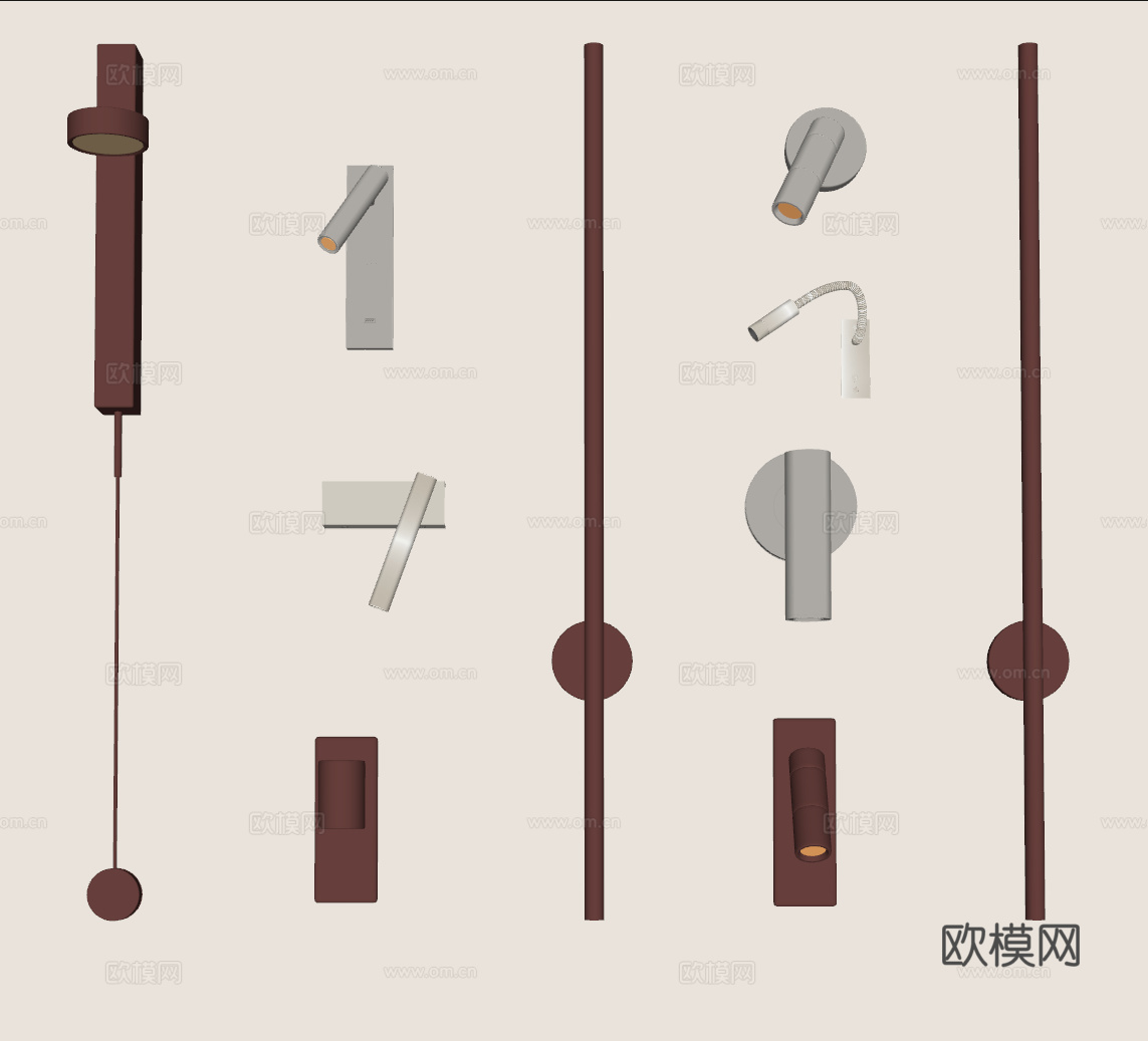 现代壁灯 简约壁灯su模型