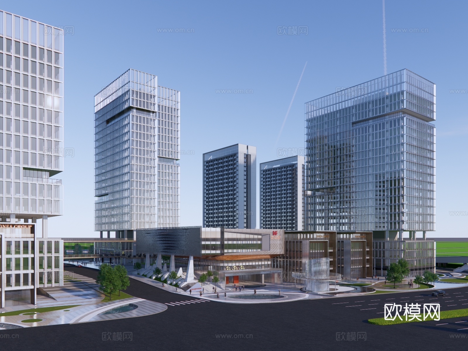 办公建筑办公楼  产业园su模型下载（渲染图2）