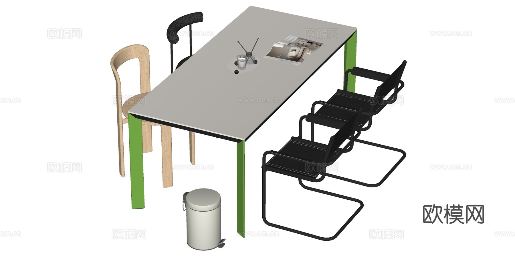 现代餐桌椅su模型