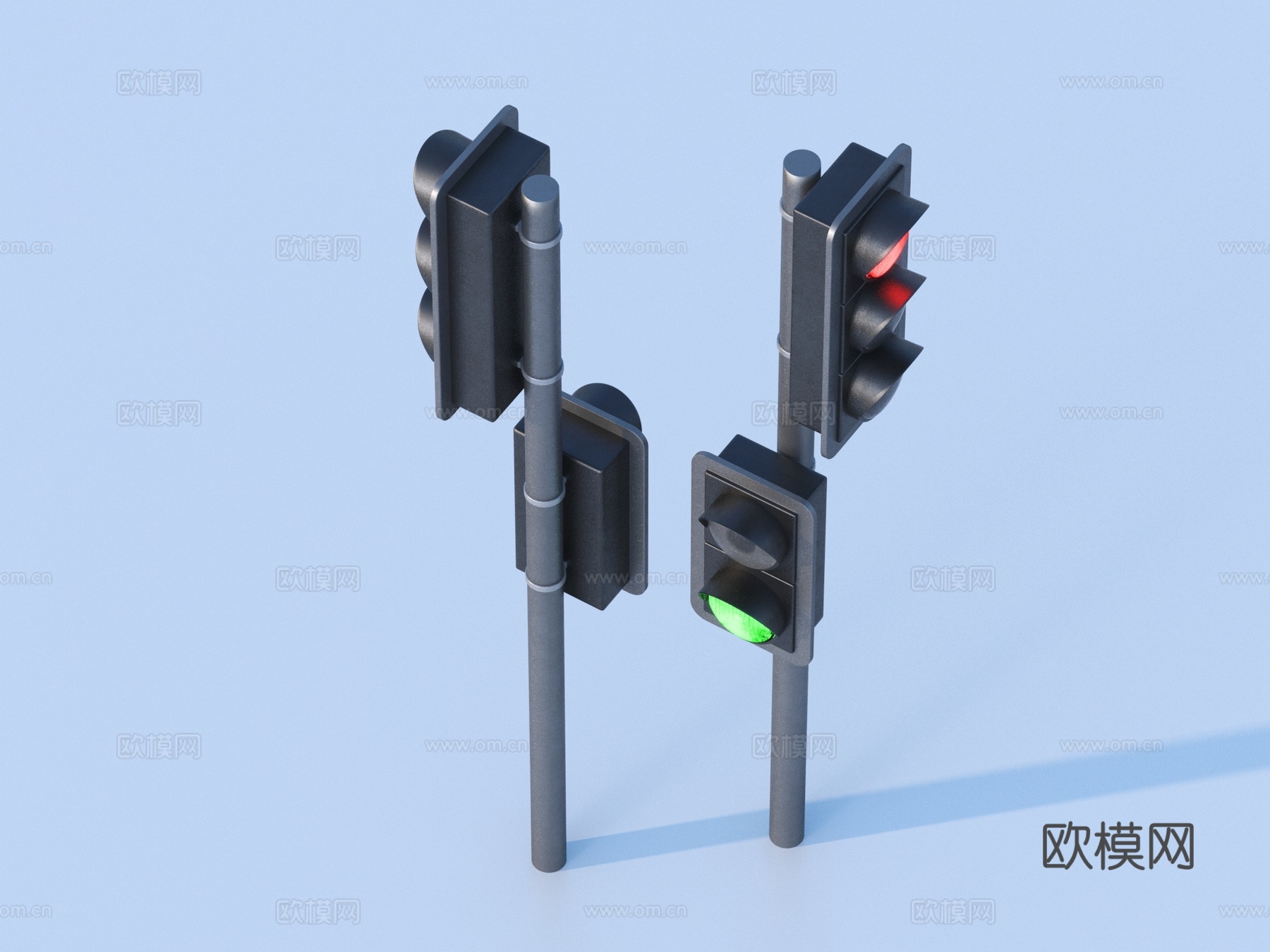 红绿灯 交通灯 指示灯3d模型