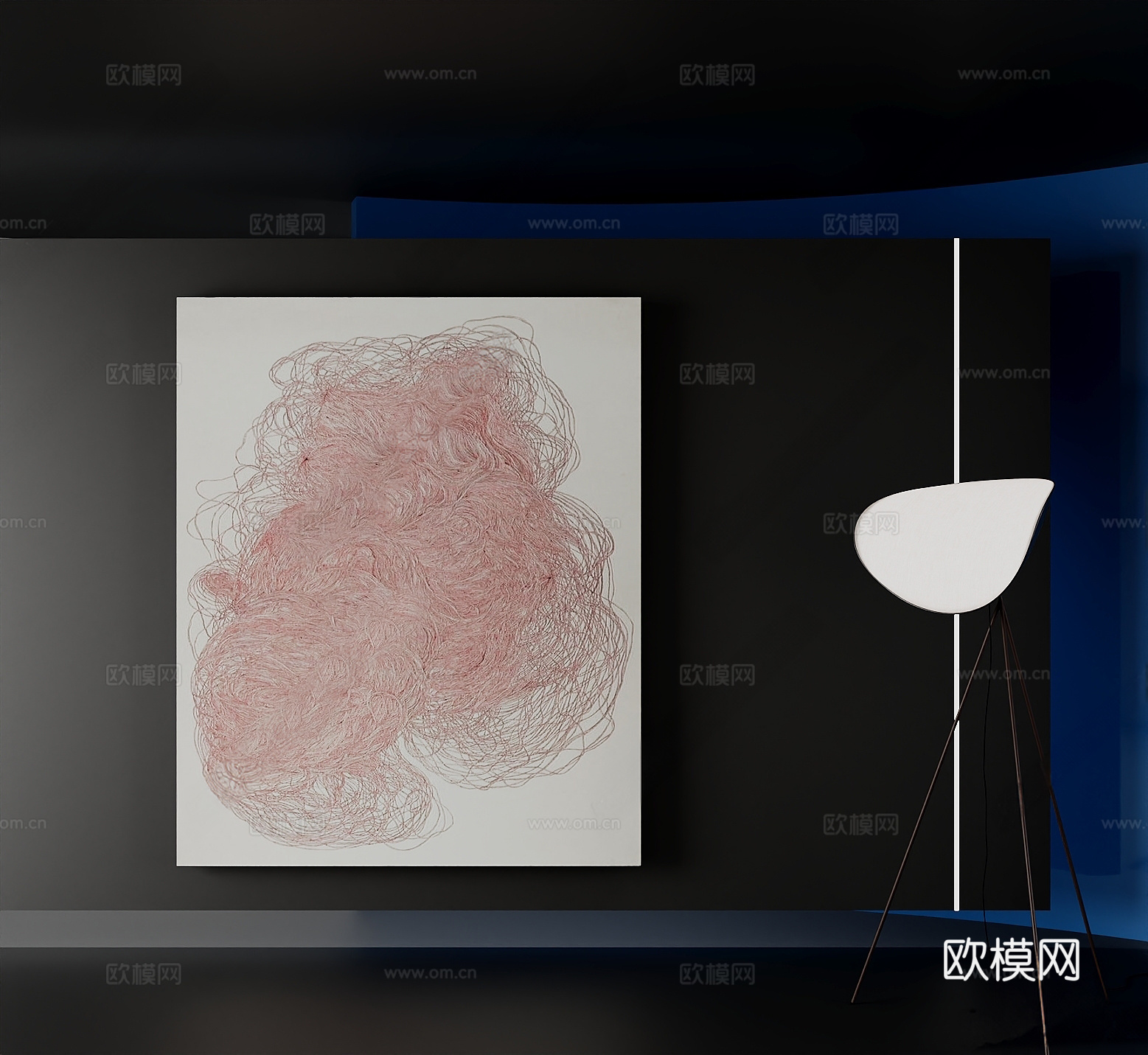 现代极简挂画 儿童挂画 抽象画3d模型