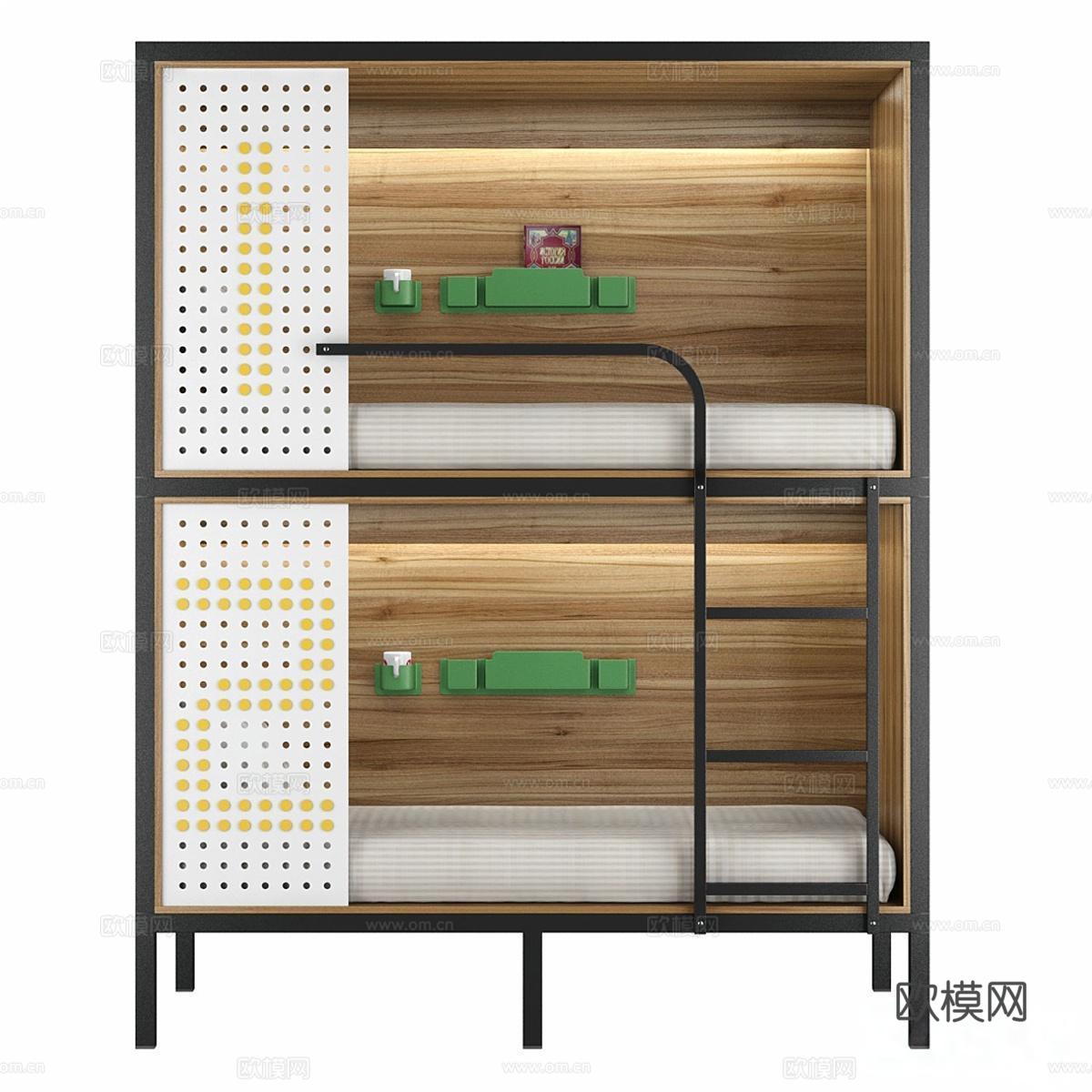 现代上下床 酒店上下床 宿舍上下床3d模型