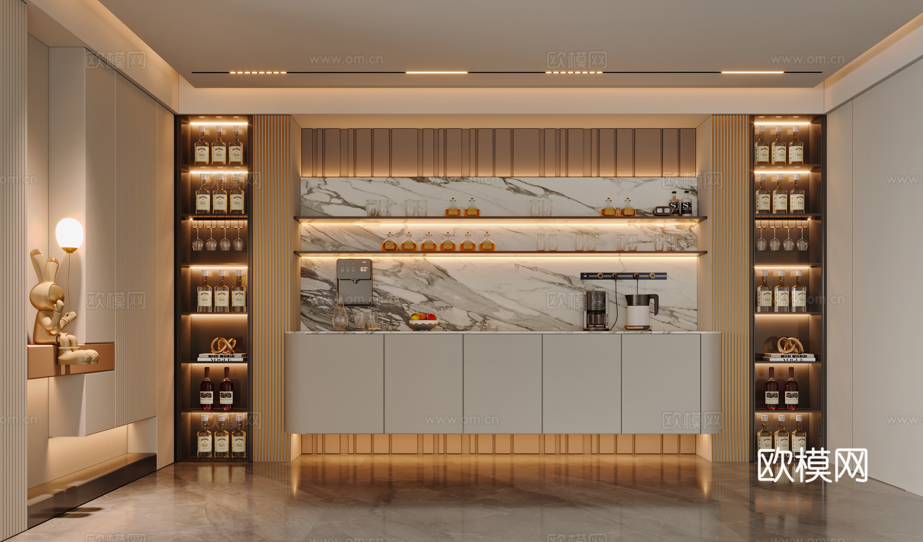 现代酒柜 餐边柜3d模型下载
