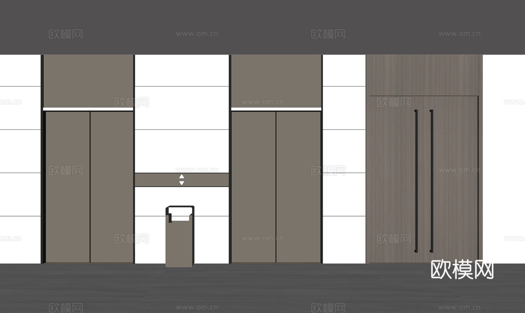 酒店电梯厅su模型