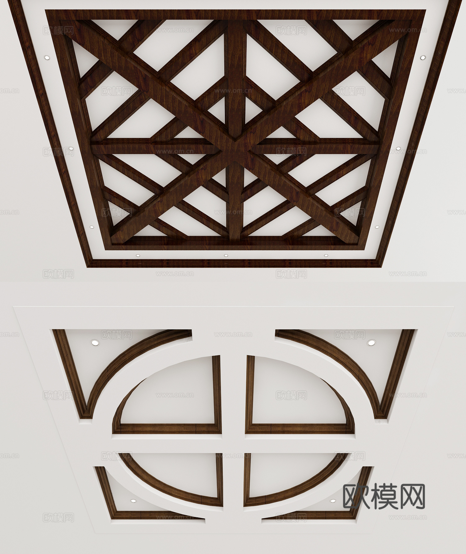 美式天花 实木吊顶3d模型