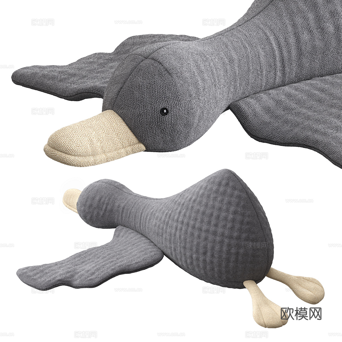 毛绒玩具鹅3d模型下载（渲染图3）