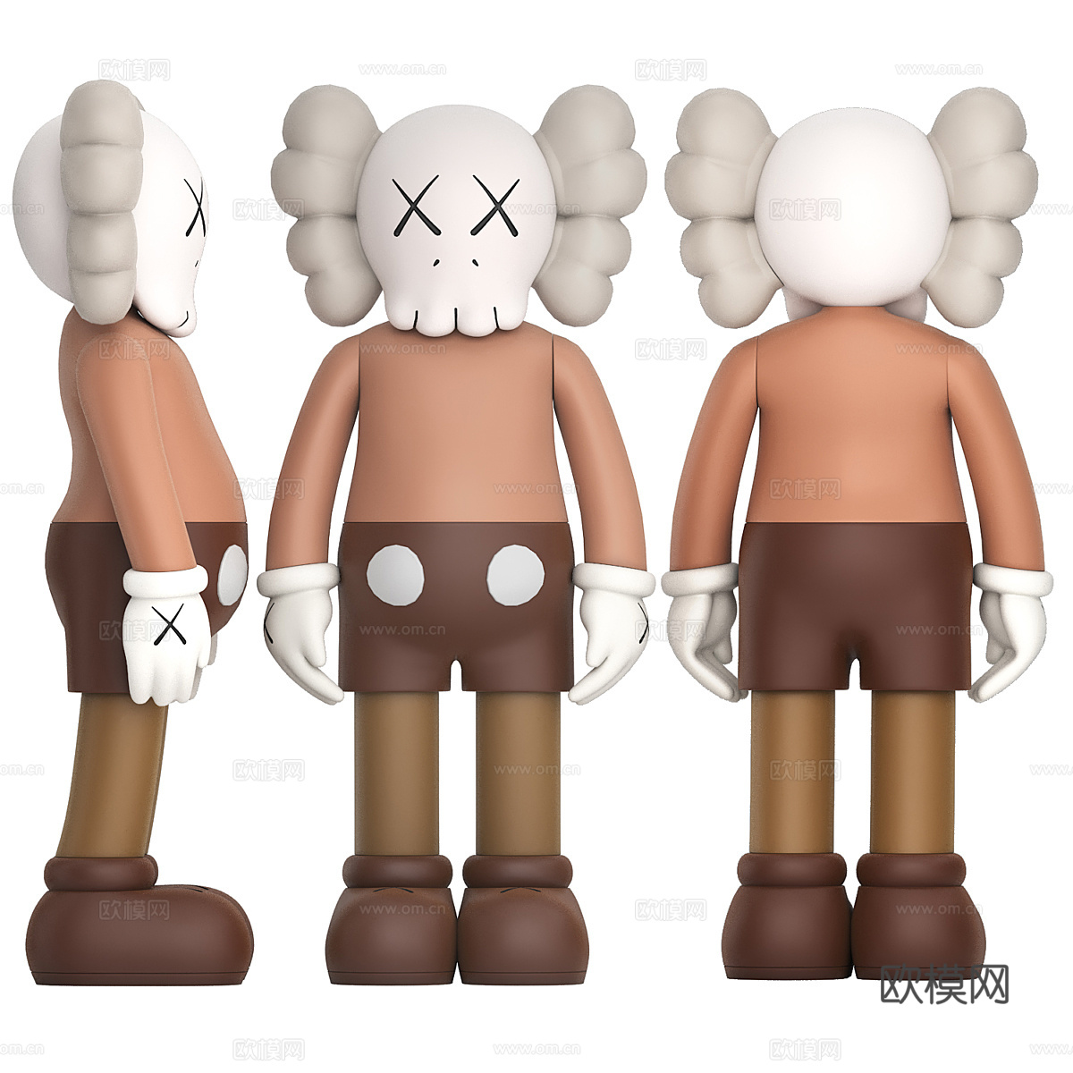 KAWS 公仔 玩偶 潮玩摆件3d模型