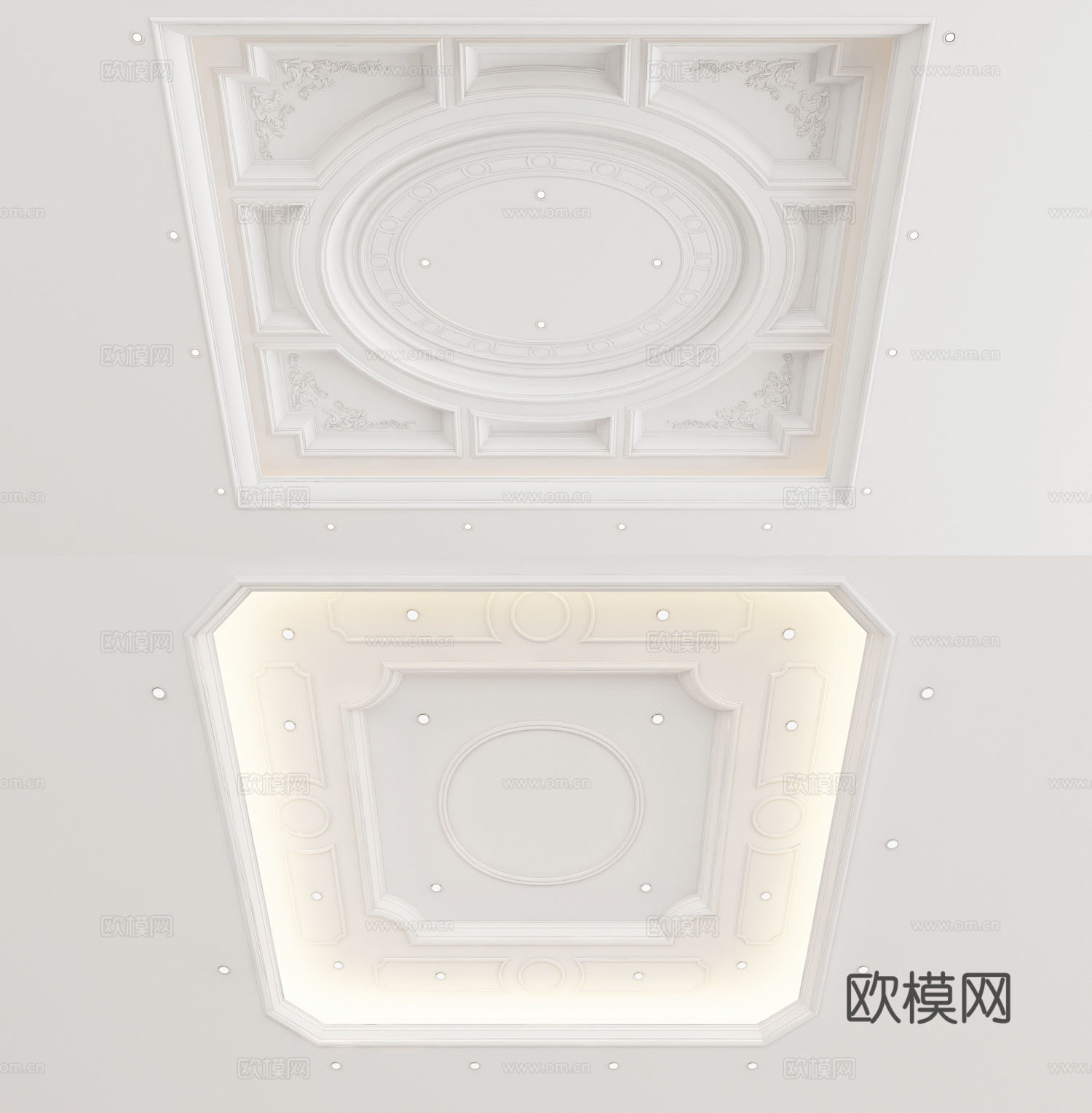 欧式天花 石膏雕花吊顶3d模型