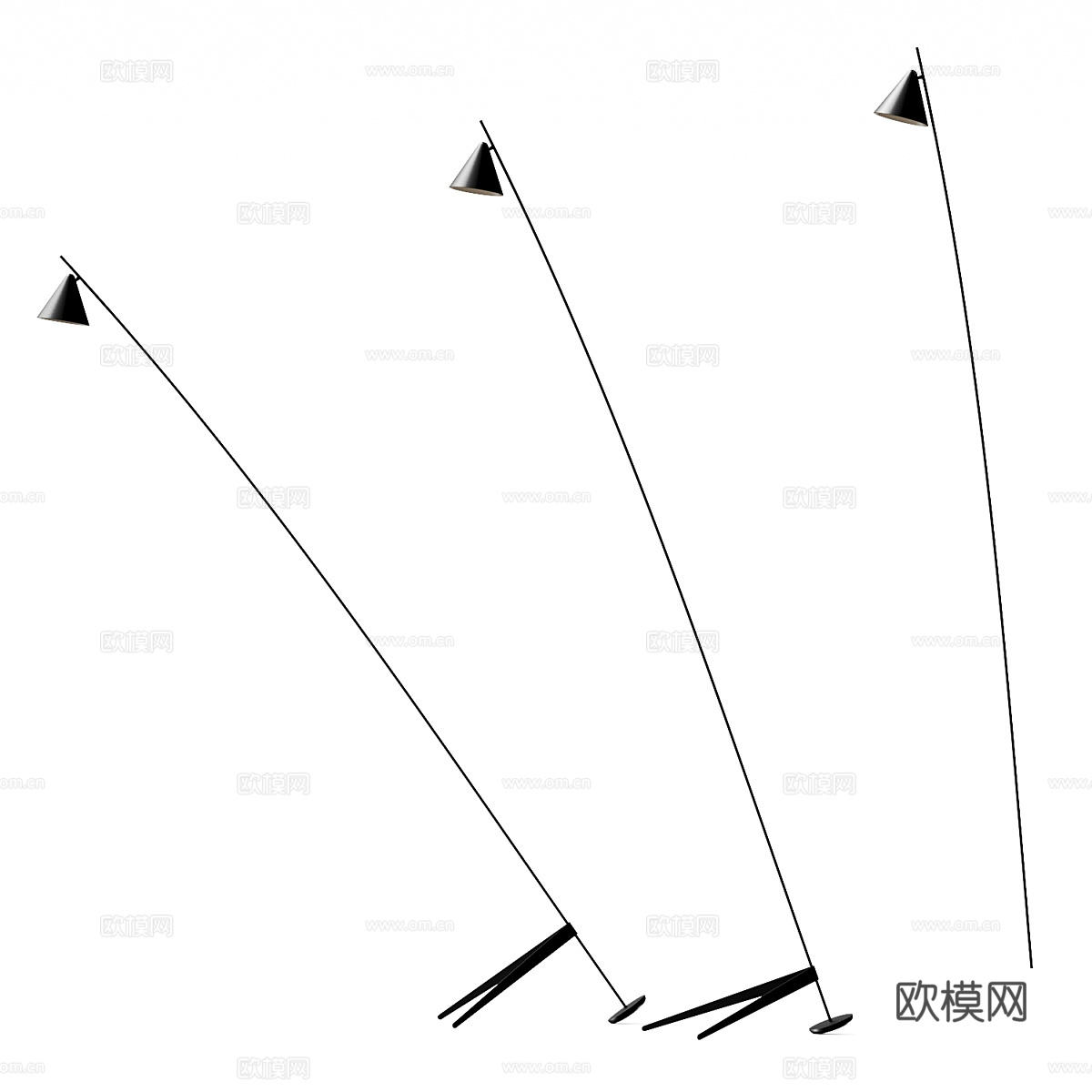 意式极简落地灯3d模型